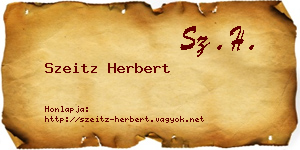 Szeitz Herbert névjegykártya